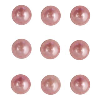 Perle polovične, plastične, samolepilne, sv.roza, o 5 mm, 80