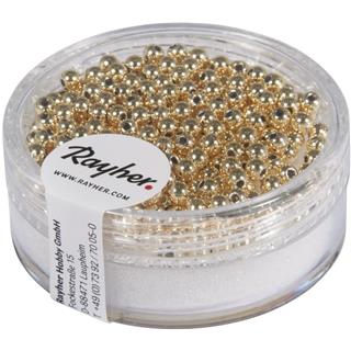 Perle plastične, 3 mm o, zlate, 250 kom.