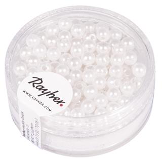 Perle voščene, 4 mm o, bele, 150 kom.