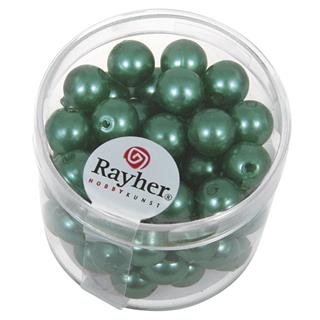 Perle voščene, 8 mm o, zelene, 62 kom.