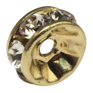 Distančniki za perle z kristali, zlati, o 8 mm, 3 kom., bn