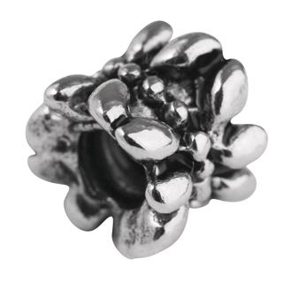 Perla kovinska, oxidi.sreb., 9 mm o, luknja 4 mm o