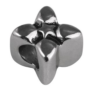Delček za nakit kovinski cvet, oxidi.sreb., 8 mm o, lunkja 4