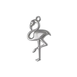 Obesek kovinski Flamingo, srebrn, 27mm