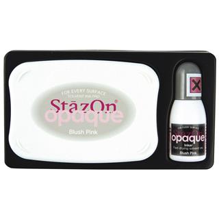 StazOn Opaque-Set, baby pink, blazinica za žige + tuš za bla