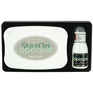 StazOn Opaque-Set, mint zelena, blazinica za žige + tuš za b