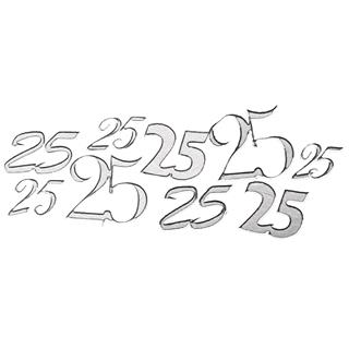Nalepke "25", srebrna, 10x24,5 cm
