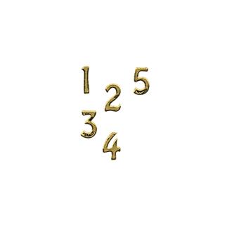 Nalepke, številke, 10 mm, zlate, 10x24,5 cm