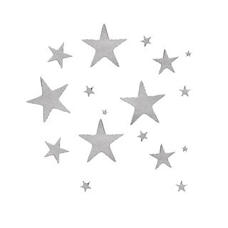 Nalepke: zvezde, srebrne, 10x24,5 cm