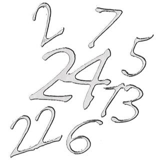 Nalepke: številke za advent, srebrne, 10x24,5 cm