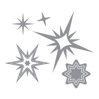Nalepke: zvezde, srebrne, 10x23 cm