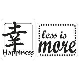 Odtisi za kalup: "Happiness", "less is more", 25x30mm, set 2