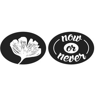 Odtisi za kalup: Ginko + "Now or never", 25x35mm, oval