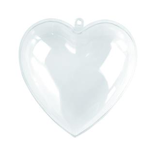 Plastično srce, dva dela, 8 cm, prosojno