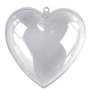 Plastično srce, 2 dela, 6 cm, prosojno