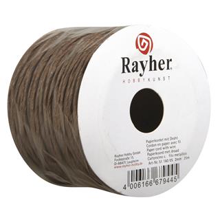 Vrvica papirna z žico, temno rjava, 2 mm, navoj 25 m
