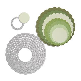 Sizzix Framelits šablone set, krogi z dekorativnim robom, 8
