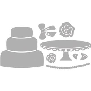 Rezalna šablona TinaB: Poročna torta, 5.9x7cm, 8-delna