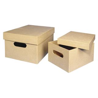 Škatla iz papirne mase s pokrovom, 35x25x17.5cm, 1kos