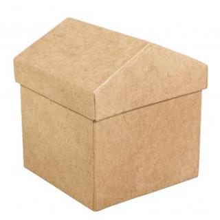 Škatla iz papirne mase hišica, 6.5x6.5x7cm
