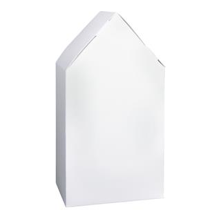 Škatle iz kartona, Hiške, bele, 10x7.5x20cm, set 3