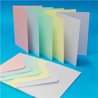 Kuverte + Vizitke, set 50, C6, Pastelne barve