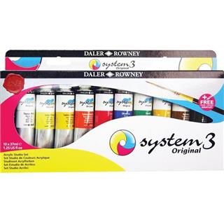 Akrilne barve,System3, Studio 10x37 ml