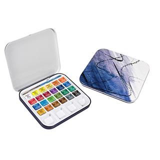 Set akvarelnih barv Aquafine Travel set 24x1/2 tabl.