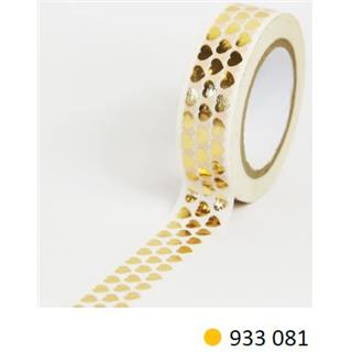 Washi Tape, zlati srčki, 933081