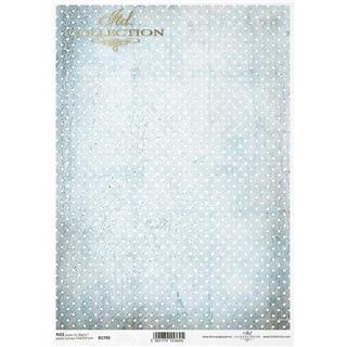 Decoupage papir, rižev A4, Vintage pike, svetlo modre