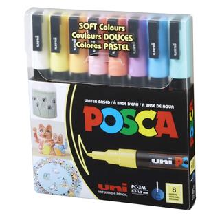 POSCA Uni flomastri 3M Soft set 8; konica 0,9-1,3 mm