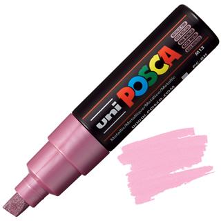 POSCA Uni flomaster; konica 8 mm prirezana; kovinsko pink