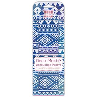 Decoupage papir MD, Blue Aztec, 3 pole 26x37,5 cm