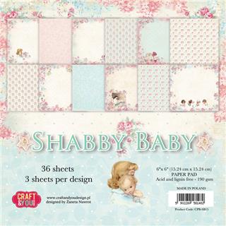 Set papirjev, 15x15cm, Shabby Baby, set 36