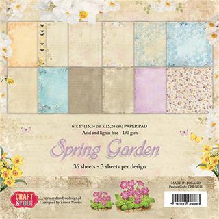 Set papirjev, 15x15cm, Spring Garden, set36