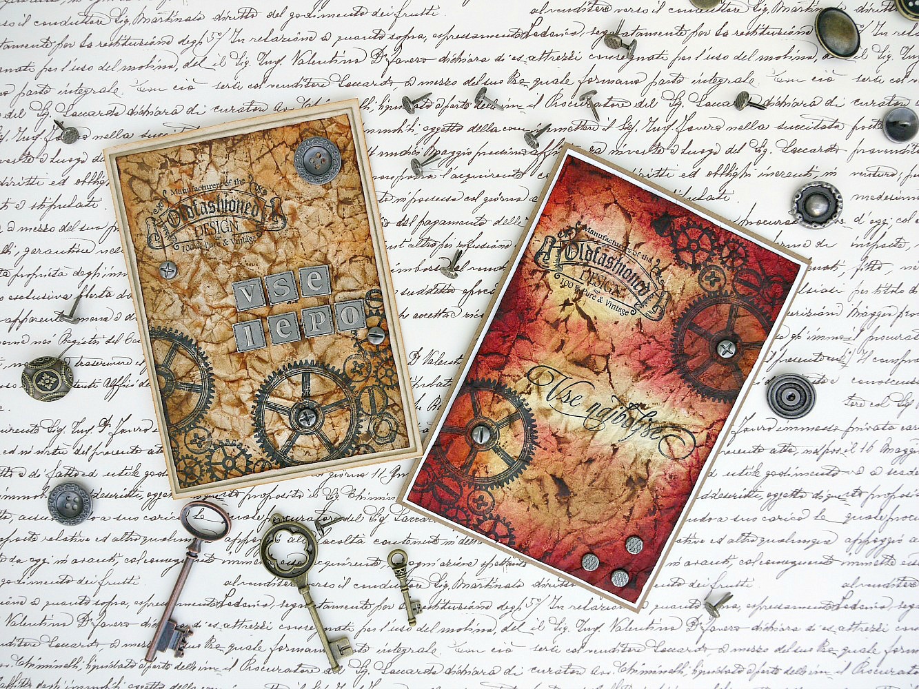 VINTAGE VOŠČILNICA, Izdelava ozadja z Distress Ink blazinicami